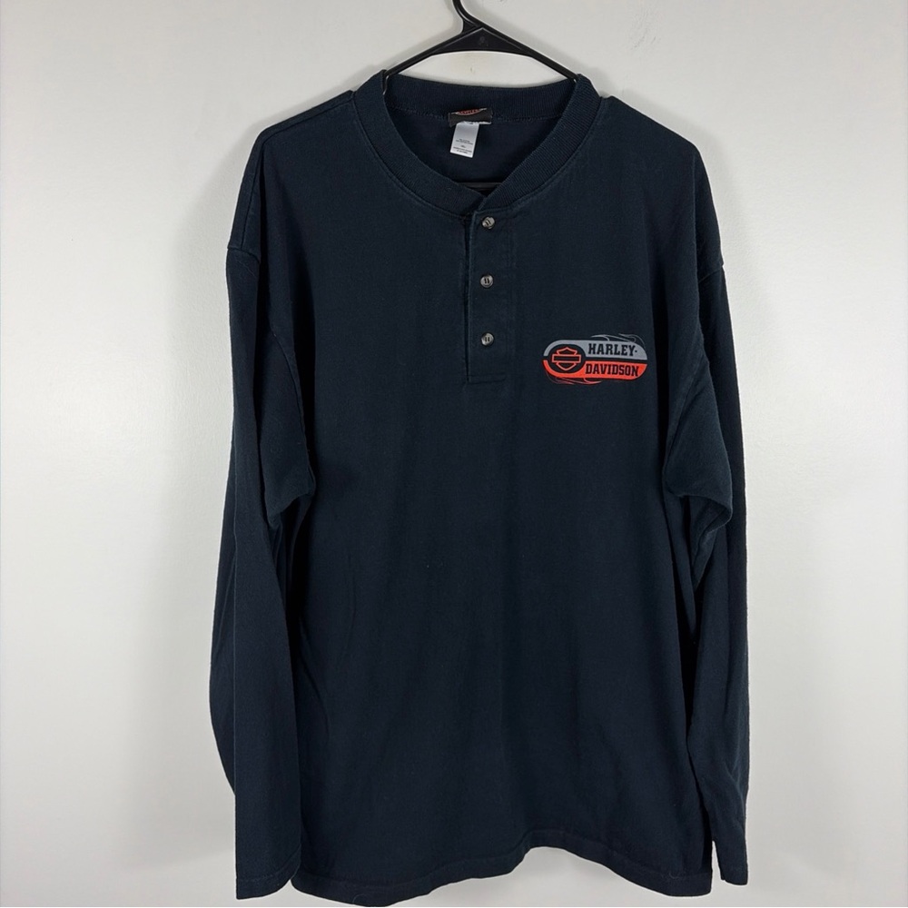 Harley Davidson Longsleeve Henley Shirt Black XL El Paso Texas Barnett HD 2006